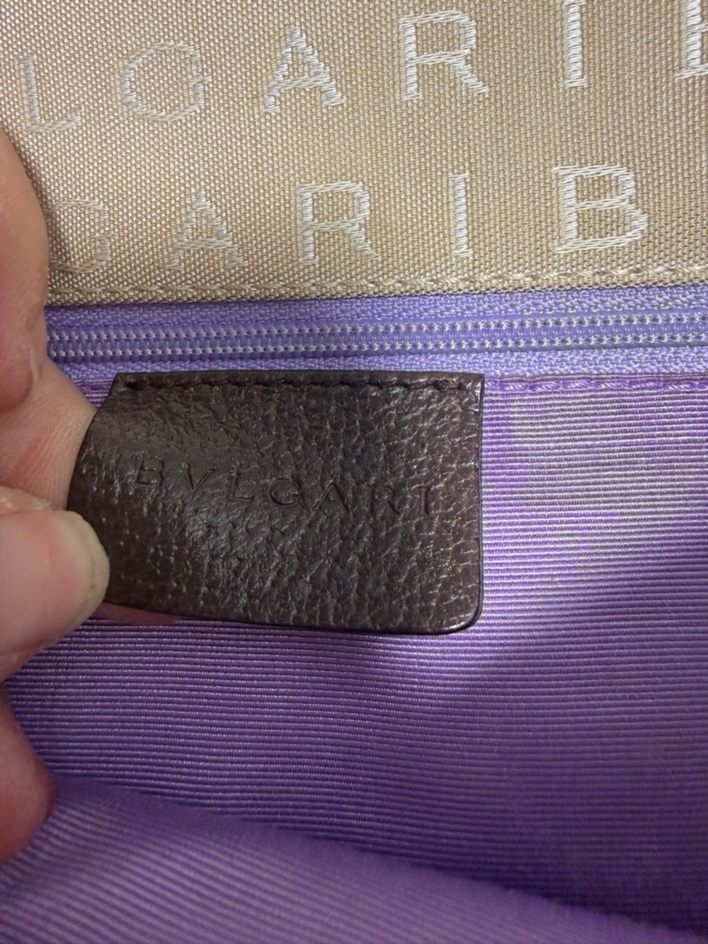 Bulgari Beige and Brown Logo Shoulder Bag with sealed COA - Picture 9 of 10
